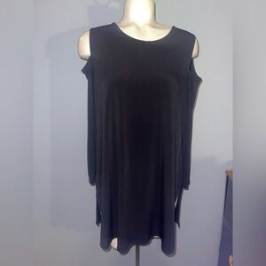 Alfani Black Cold Shoulder Blouse top long sleeve shirt woman’s medium